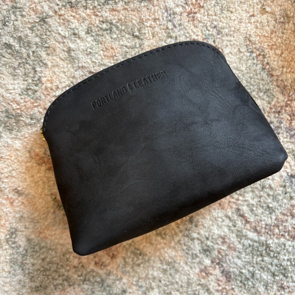 Portland Leather Goods Luna Pouch in Shadow Black